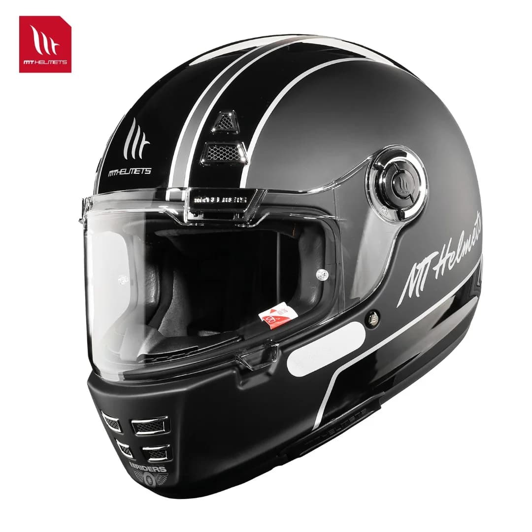 Nuovo arrivo Mt Caschi Jarama Moto Retro Full Face Spagna Visiera Doppio anello D Fibbia Opaca e lucida S-3XL Doppia fibbia D