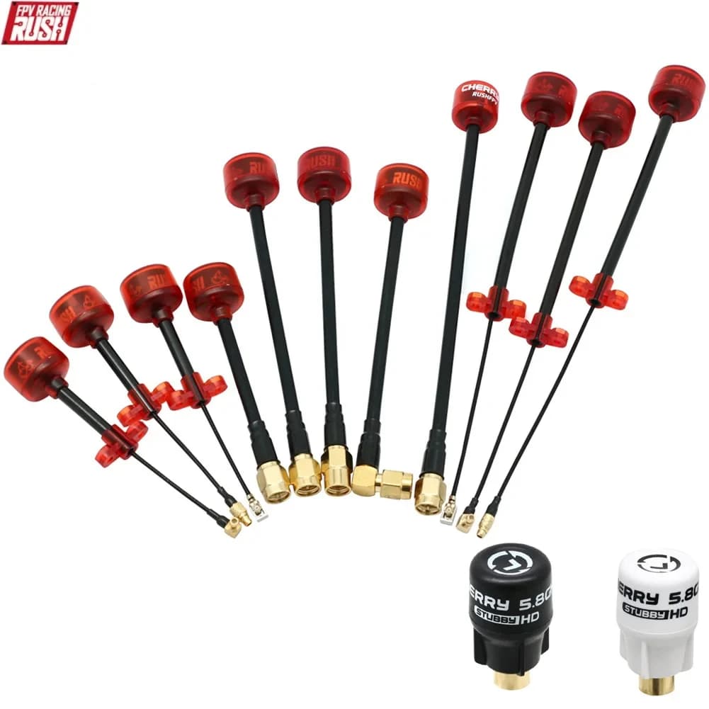 Rush Cherry FPV 5.8G LHCP RHCP antenna SMA MMCX UFL FPV long-range antenna connector adapter Stubby for RC racing drone parts