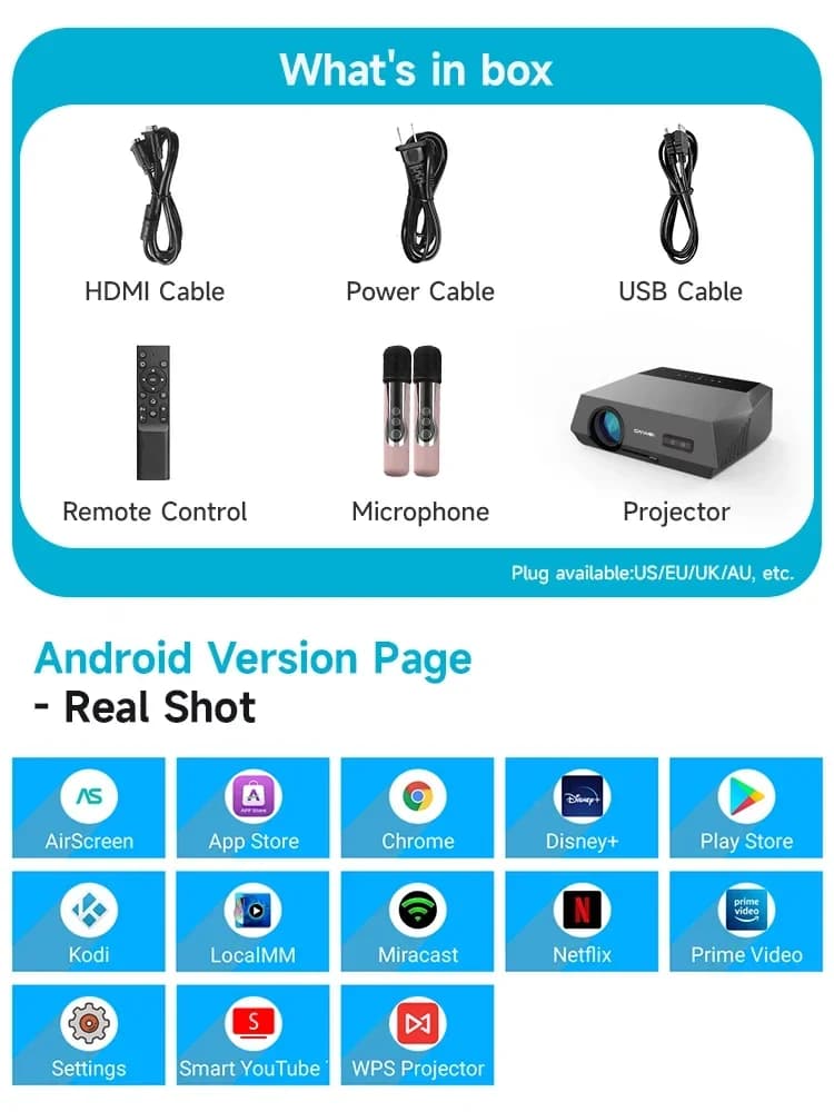 Nuovo Arrivo: Proiettore Karaoke Full HD 1080P con Wi-Fi e Mirroring dello Schermo