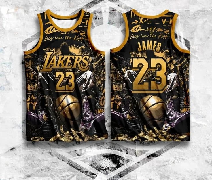 2026 Ultima Maglia dei Lakers di LeBron James N. Maglietta Casual da Basket Stile Street 23 per Uomo e Donna, Stampa 3D per Tifosi, Moda Familiare