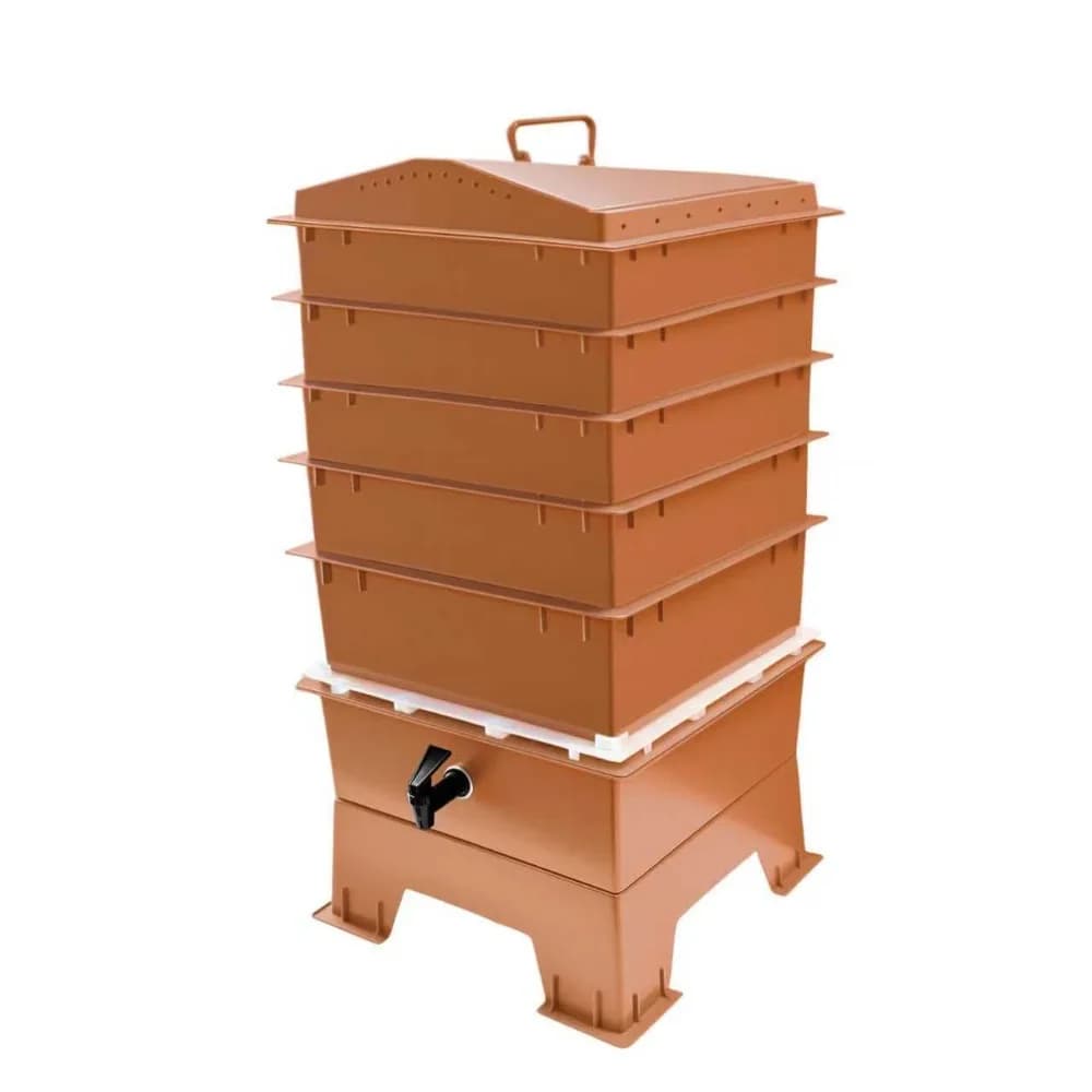 Compostiera a vermi a 5 vassoi, design sostenibile per interni ed esterni, contenitore per compost a vermi, personalizzabile