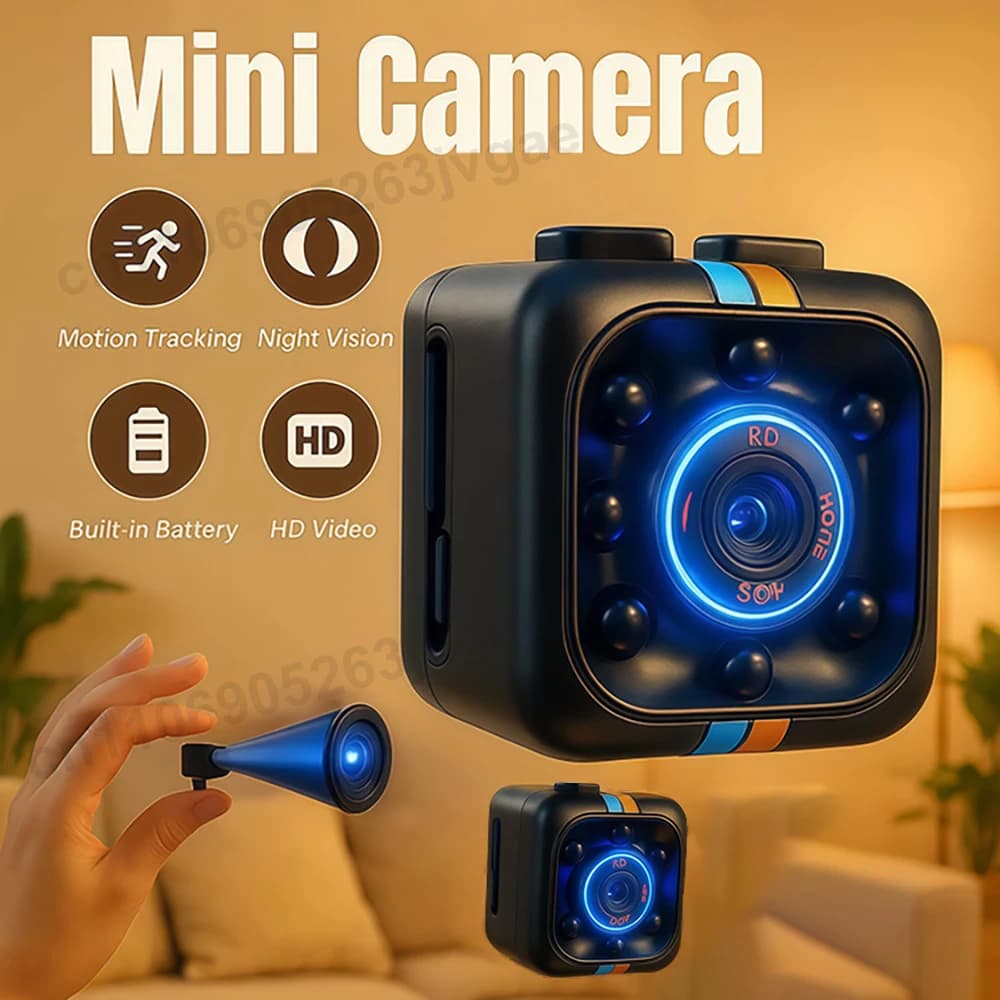SQ11 Mini Telecamera HD 1080P, Videocamera Sportiva Wireless, Sorveglianza di Sicurezza, Batteria Integrata, Visione Notturna, Micro Monitor