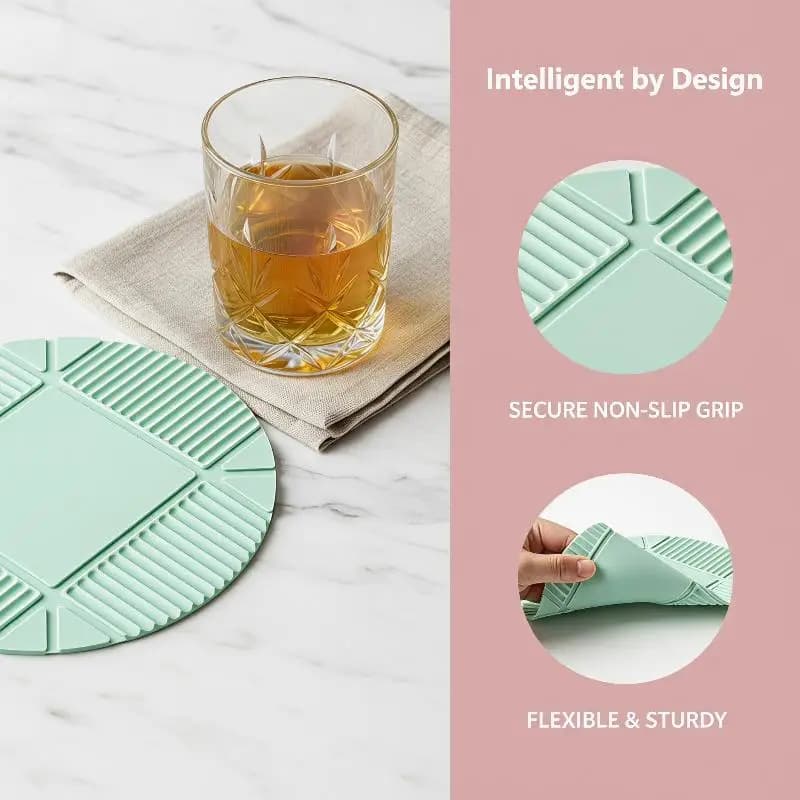 1Pcs Heat Resistant Non-Slip Trivet Multifunctional Foldable Silicone Mat Portable Folding Cutting Board Plate For Kitchen
