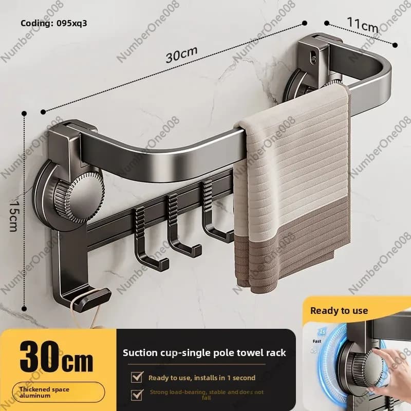 Portasciugamani a ventosa, portasciugamani da parete per bagno senza foratura, appendiabiti singolo/doppio per asciugamani da bagno