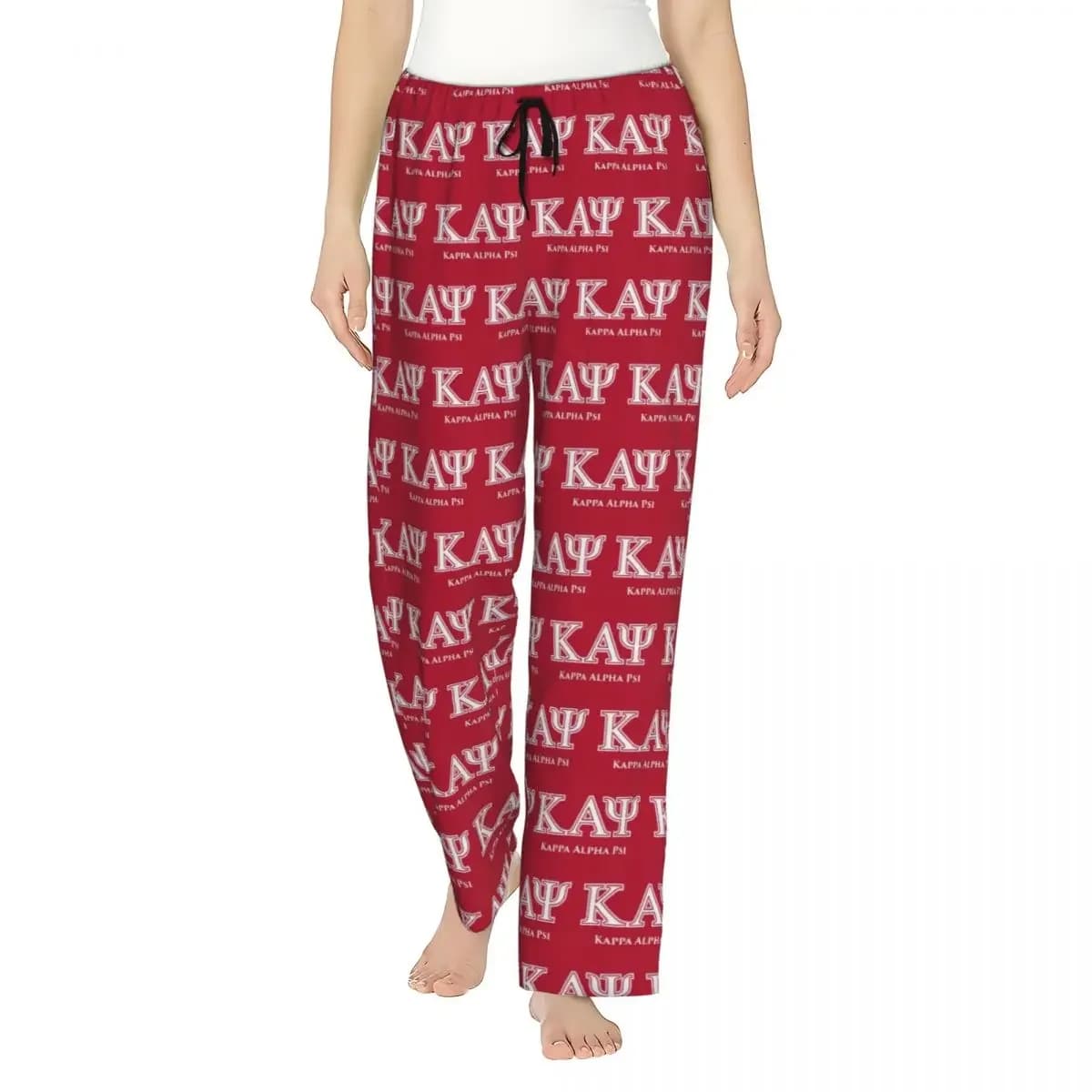 Pantaloni Pigiama Personalizzati Kappa KAP Alpha Psi per Donne, Pantaloni da Notte con Tasche