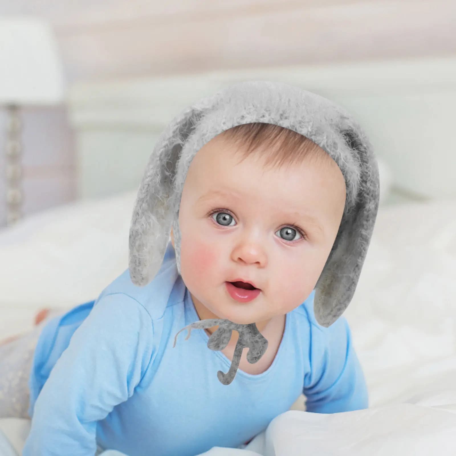 Cappello Caldo per Neonati con Orecchie di Coniglio, Berretto Invernale con Orecchie Lunghe, Accessorio per Foto, Outfit per Bambini e Neonati per Natale, Compleanno, Passeggiate in Parco