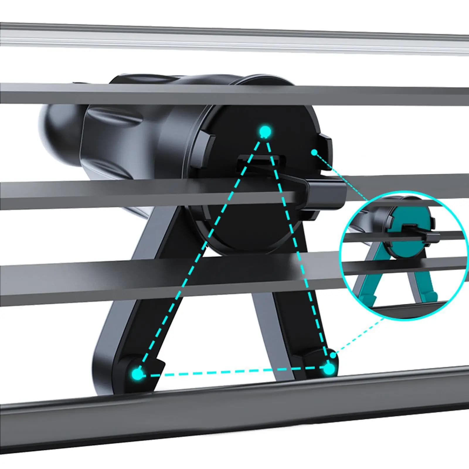 Supporto per telefono da auto per bocchetta dell'aria, con base a sfera e gancio, clip portatile per montaggio su bocchetta dell'aria per auto