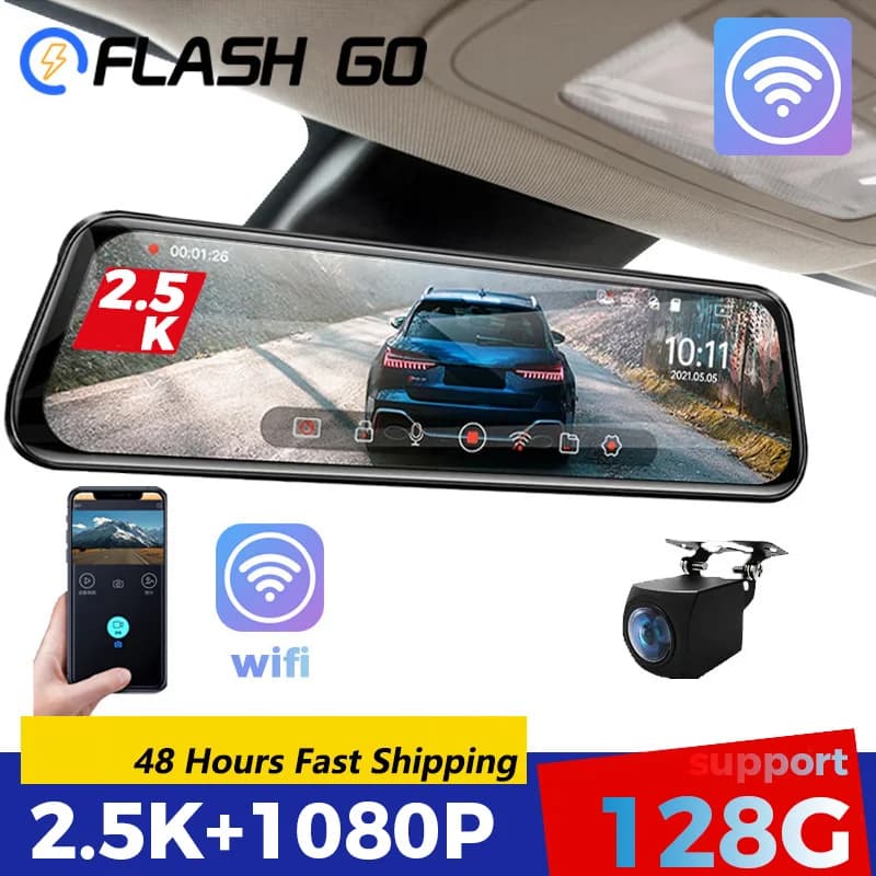 Car DVR WIFI 3 IN 1 videoregistratore specchietto retrovisore 2.5K FHD 10 pollici Dash Cam Sony Lens 1440 telecamera Streaming specchietto retrovisore