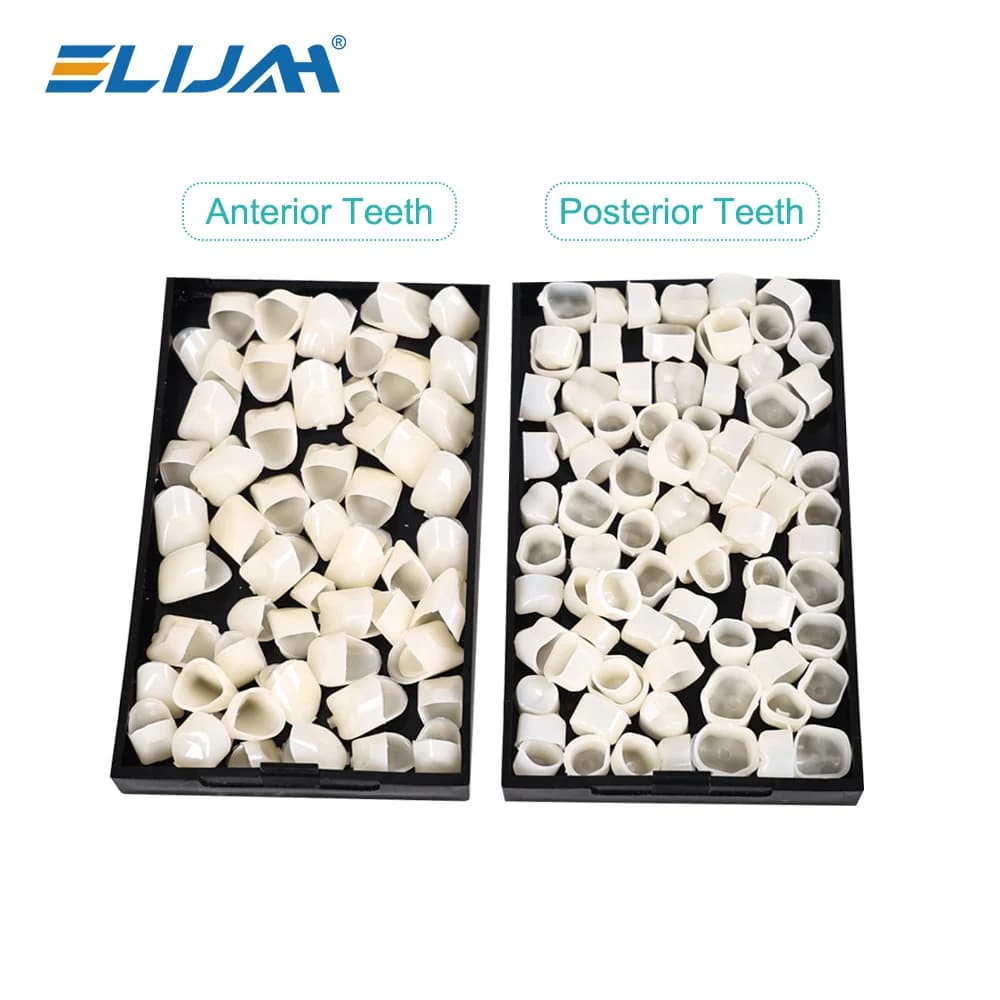 ELIJAH Impiallacciature per denti in resina dentale Corona temporanea Realistica Igiene orale Sbiancamento dei denti Accessori per la cura Materiale corona