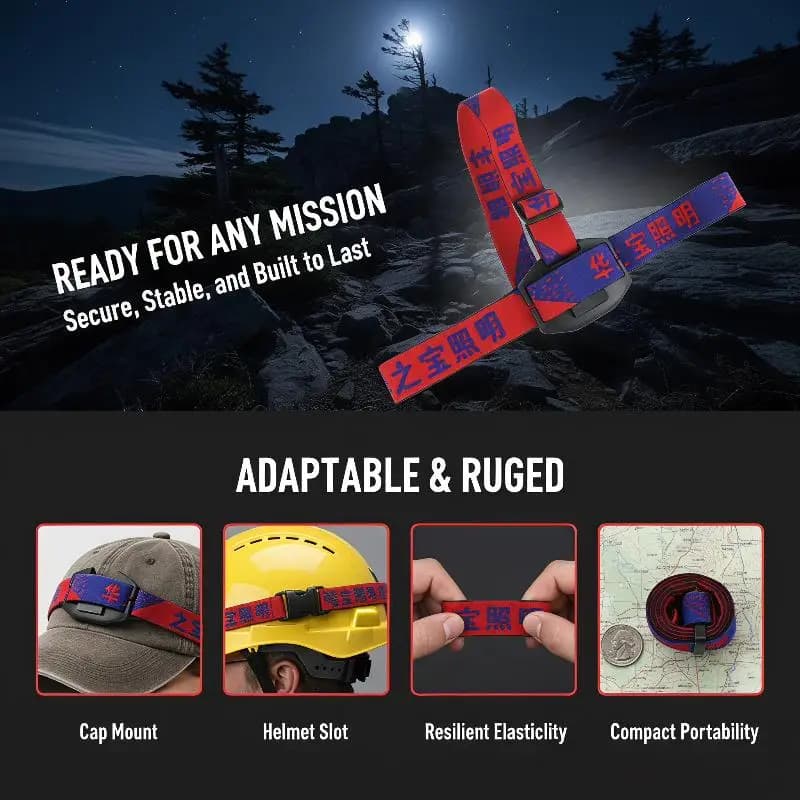 Universal Adjustable High Elastic Head Band Belt Replacement Strap For LED Headlamp Bike Front Light Cycling Camping Accessory