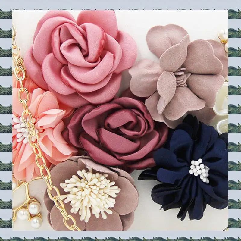 ABQR 2X Pochette da donna Borsa da festa floreale Borse da sera per matrimonio, Bianco