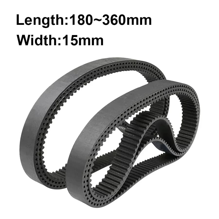 Timing Belt Length Perimeter 180mm~360mm Width 15mm Toothed Closed Loop Rubber Drive Belt