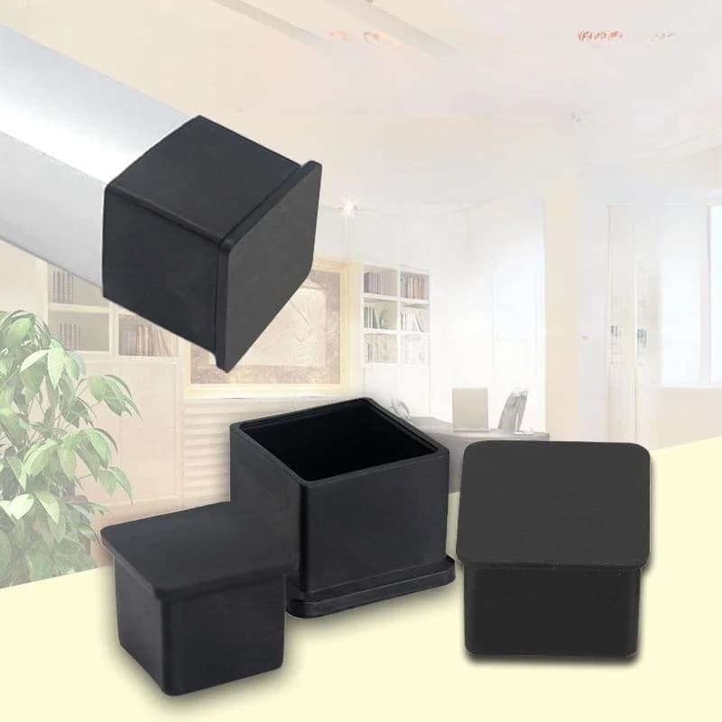 Copertura in gomma morbida per gambe di mobili a tubo quadro, tappo antiscivolo per piedi di sedie e sgabelli, tappo esterno anti-ostacolo