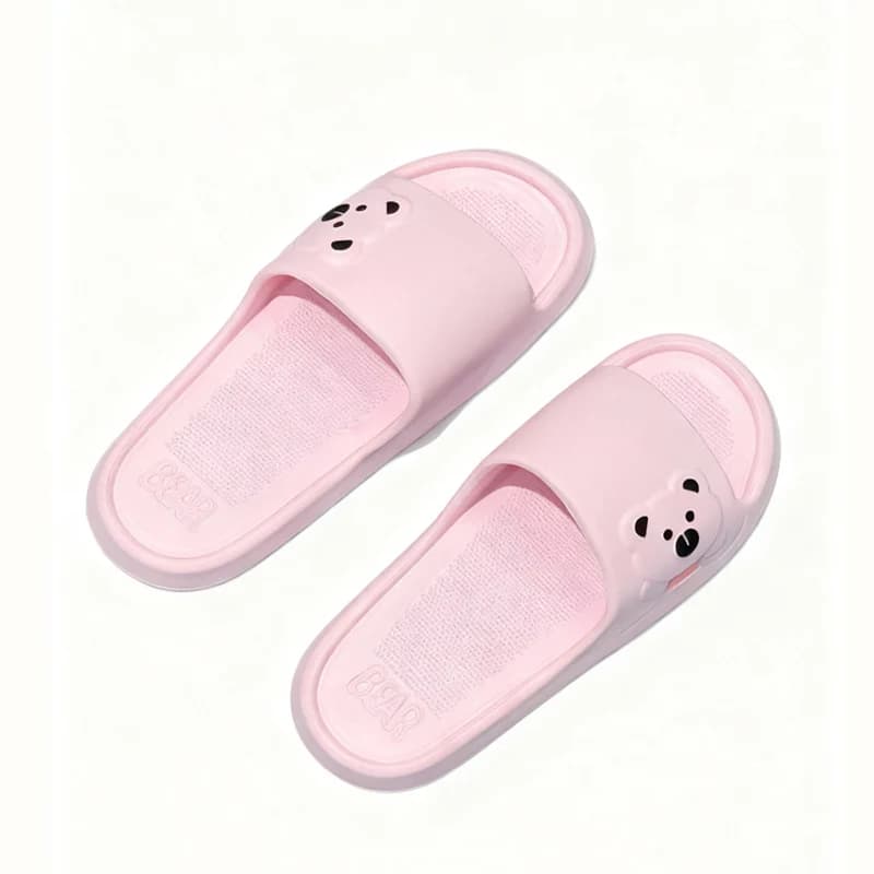 Summer Cartoon Bear Indoor Slippers for Women Lightweight Soft EVA Slides Woman Comfort Home Bathroom Non Slip Slippers