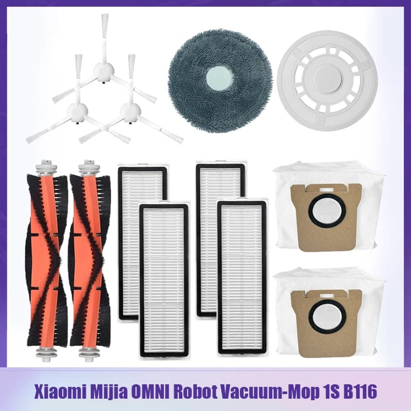 Per Xiaomi Mijia OMNI Robot Vacuum-Mop 1S B116 Robot aspirapolvere spazzola principale/laterale filtro Hepa Mop panni sacchetti per la polvere parti