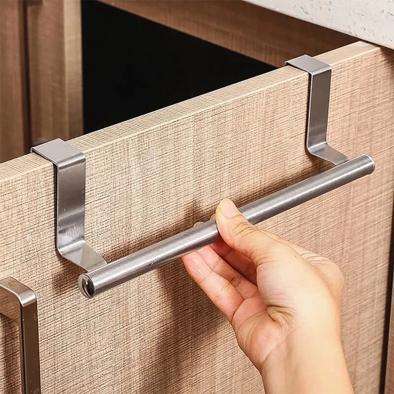 Portasciugamani sopra la porta Portasciugamani Porta asciugamani in acciaio inossidabile Bagno Armadio da cucina Portasciugamani