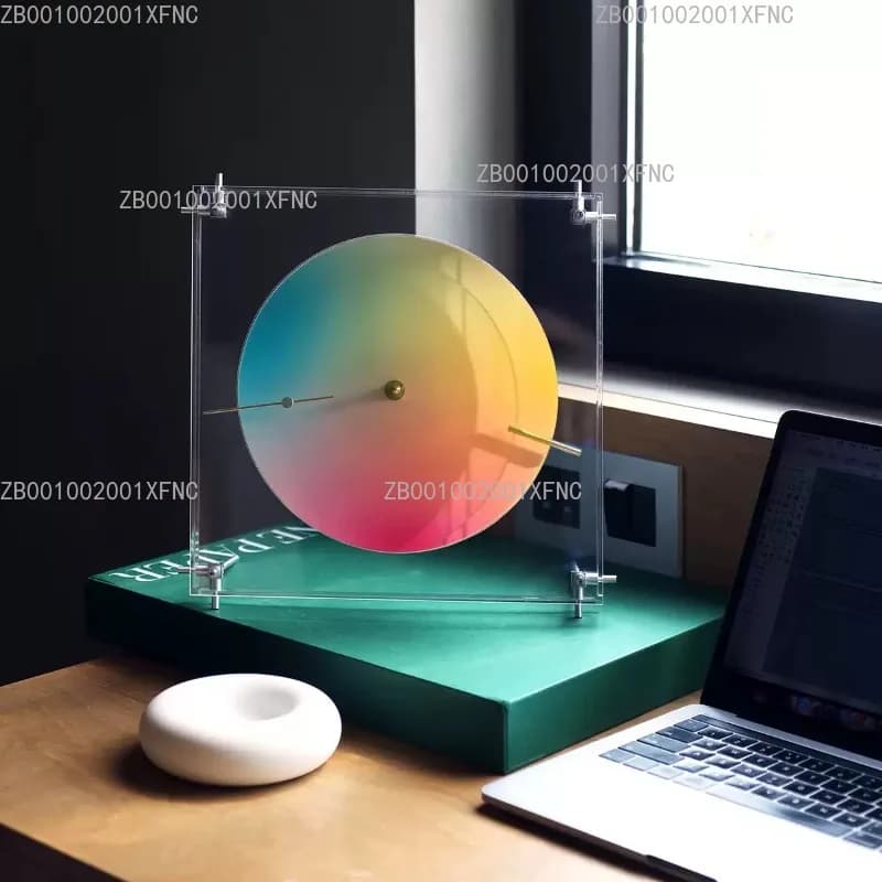 Orologio da Parete e da Tavolo Arcobaleno a Tre Colori, Silenzioso, Semplice e Creativo per la Casa