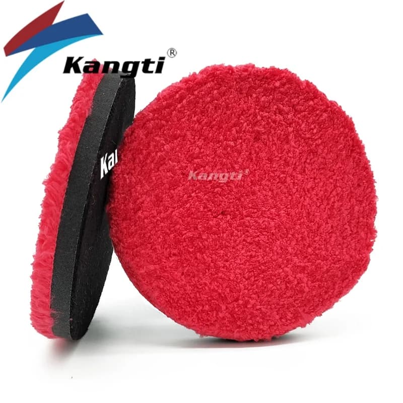 Kangti 3"/4"/5"/6"/7" Kit dischi per tamponi per lucidatura in microfibra con finitura rapida per lucidatrice per auto DA/RO