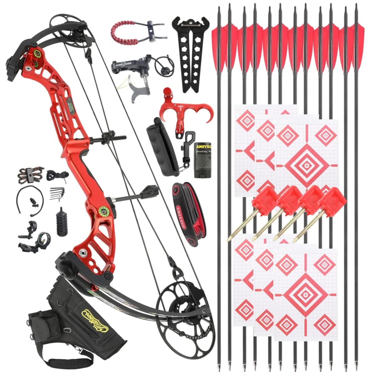 40-75lbs Compound Bow Archery CNC RH Pulley Bow 350fps Let Off 85% Bow Carbon Arrow Outdoor Hunting Shooting Target Competition