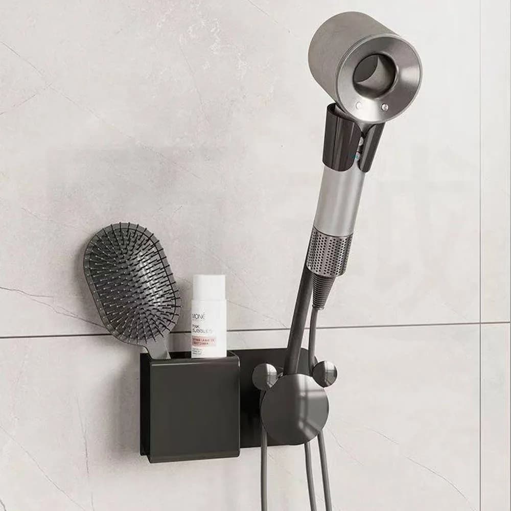 Support for hair dryer, it is not necessary to contain, adjustable, to hang to the wall, without hands, it is not necessary to drill holes, universal holder for air duct