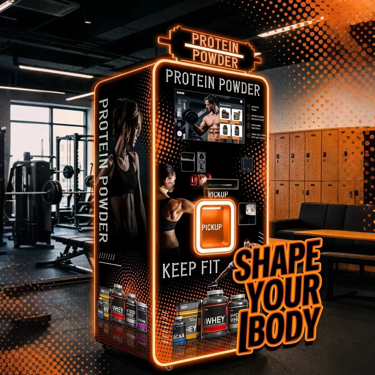 FOODLINE Protein Shake Vending Machine Auto Powder Mixing Cold Drink Dispenser Multi Payment OEM Bulk Factory Supply