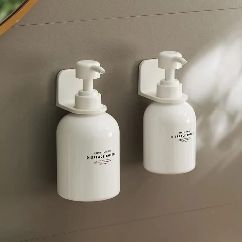 Portabottiglie per dispenser regolabile a parete, adesivo, shampoo, lozione, sapone per le mani, portaoggetti da bagno