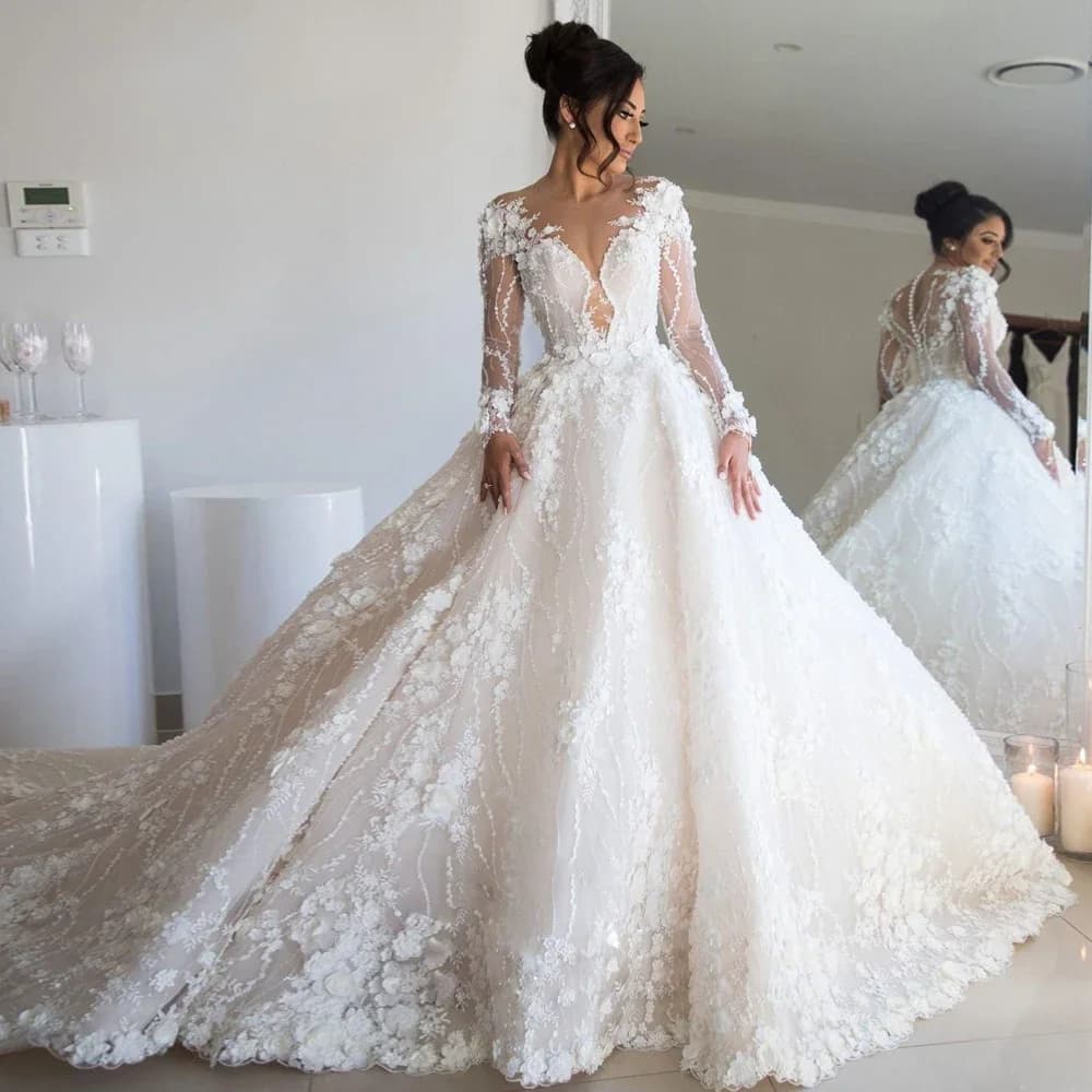 Abiti da Sposa Personalizzati con Scollatura a Cuore, Spalle Scoperte, Applicazioni in Pizzo e Schiena Scoperta, Vestito da Sposa