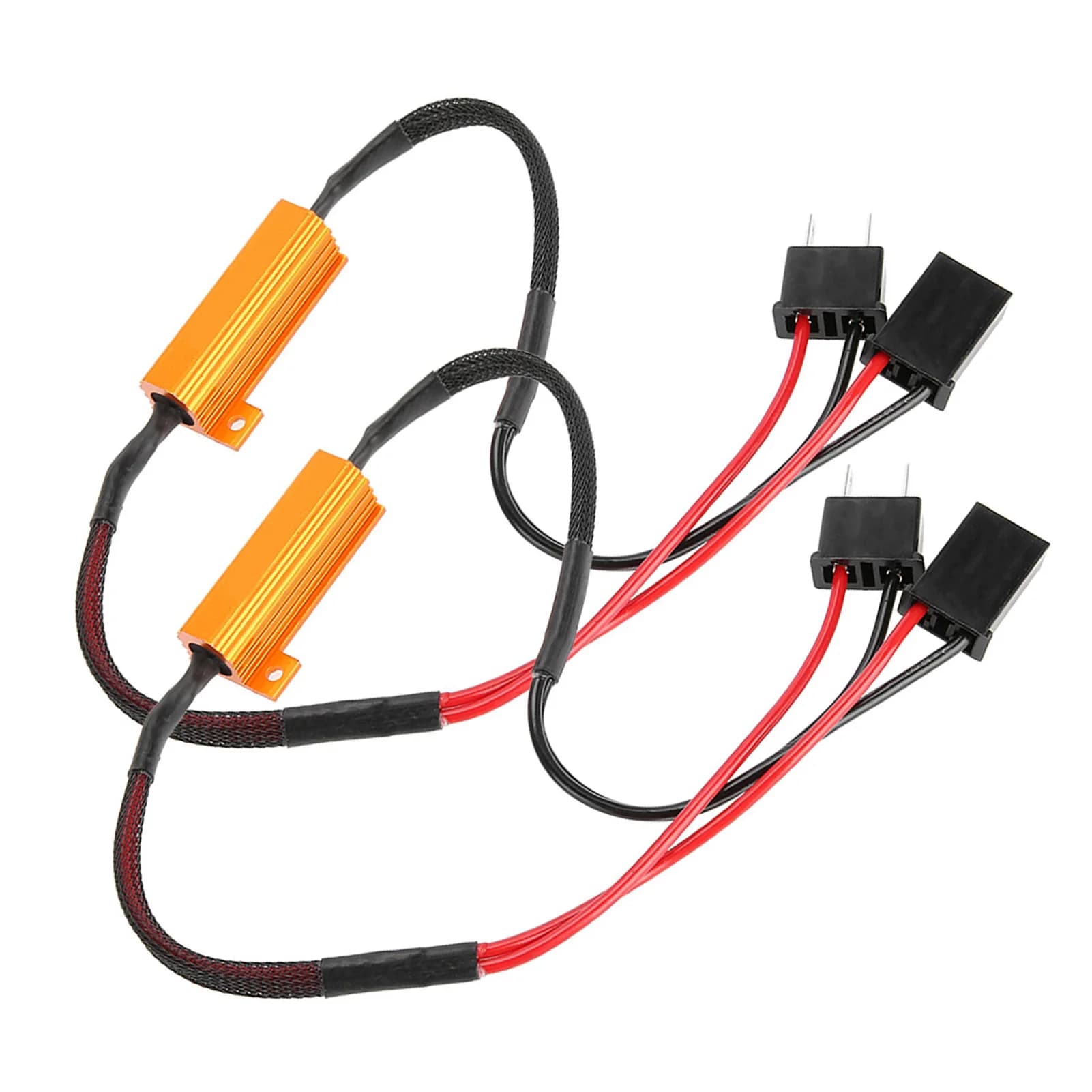 Decodificatore fari, 2 pezzi Decodificatori LED per auto per fari H7 Anti-iper flash Nessun cablaggio resistenza carico errori