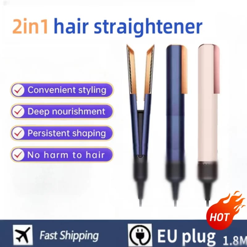 Hair dryer and plate 2 in 1 with ion technology - suitable for use in salon and at home, a quick styling device