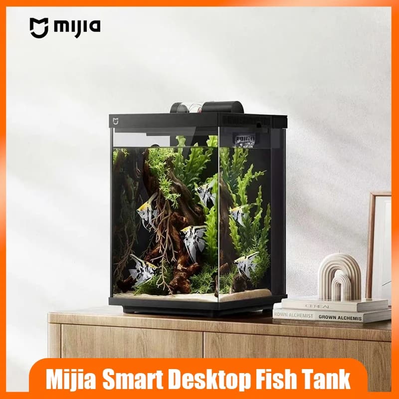 Acquario da Tavolo Intelligente Mijia 10L con Vetro Panoramico, Controllo APP, Alimentazione Automatica e Filtraggio a Tre Cicli