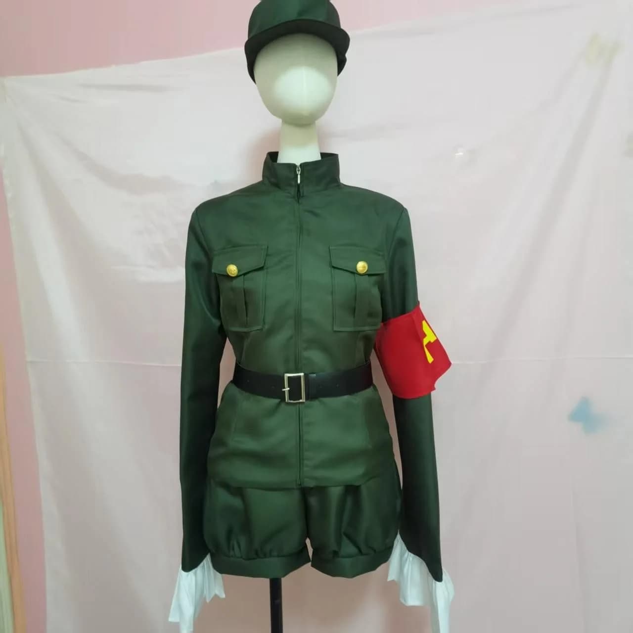 APH China Wang Yao Chunyan Giacca Verde Militare con Zip per Cosplay - Costume Axis Powers Hetalia per Halloween 2026