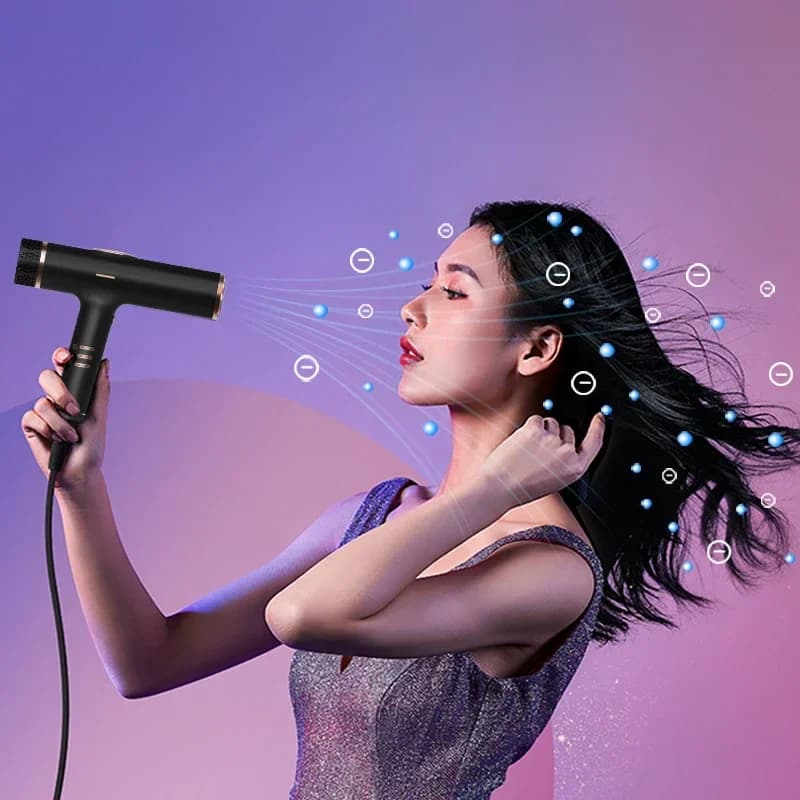 Professional hair dryer with negative ion technology Low-noise domestic hair dryer with cold hot air and D