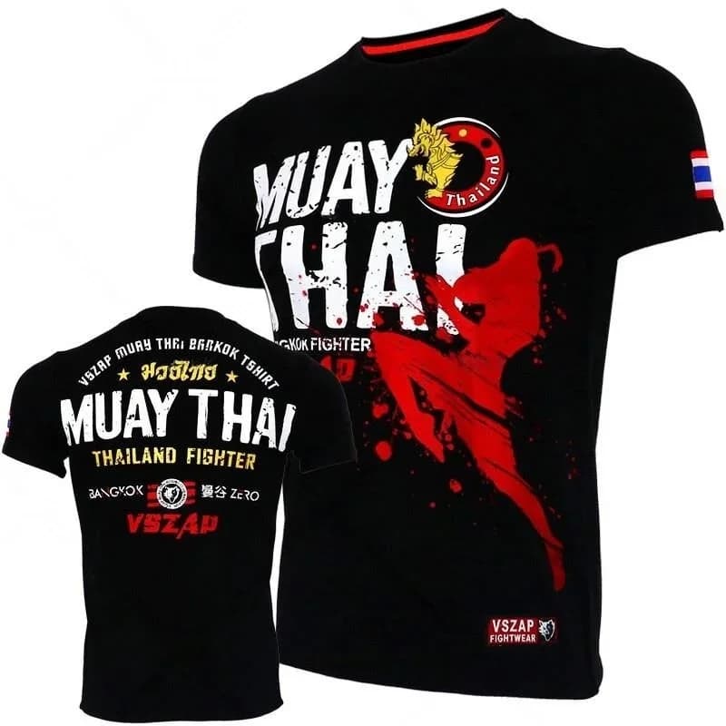Maglietta da Corsa Muay Thai per Uomo, Abbigliamento Sportivo per Fitness, Boxe e Combattimento all'Aperto, Felpa Estiva per Donna e Uomo