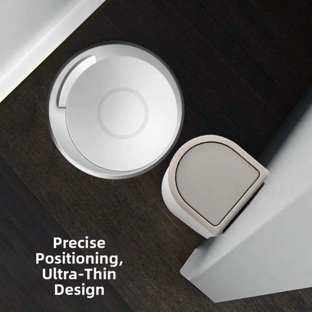 Nuovo Fermaporta Magnetico Resistente Senza Foratura, Supporto per Porta a Suzione in Acciaio Inossidabile, Base Silenziosa Ammortizzante per Porte Interne