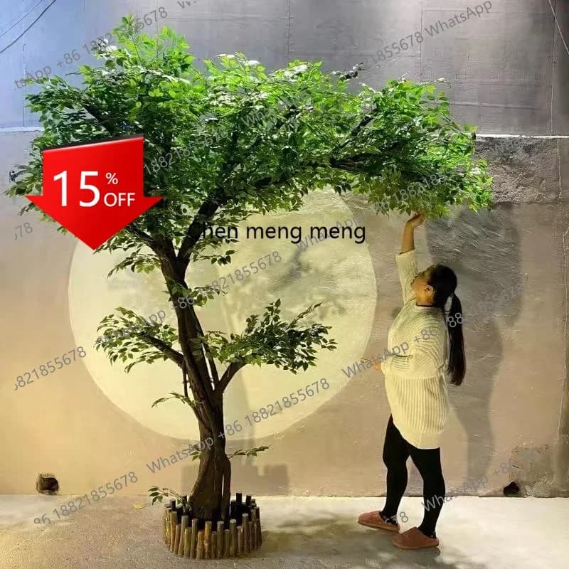 zS173 simulated fake tree, banana tree simulation, interior decoration, ground artificial plant for living room, artificial green tree for hotel