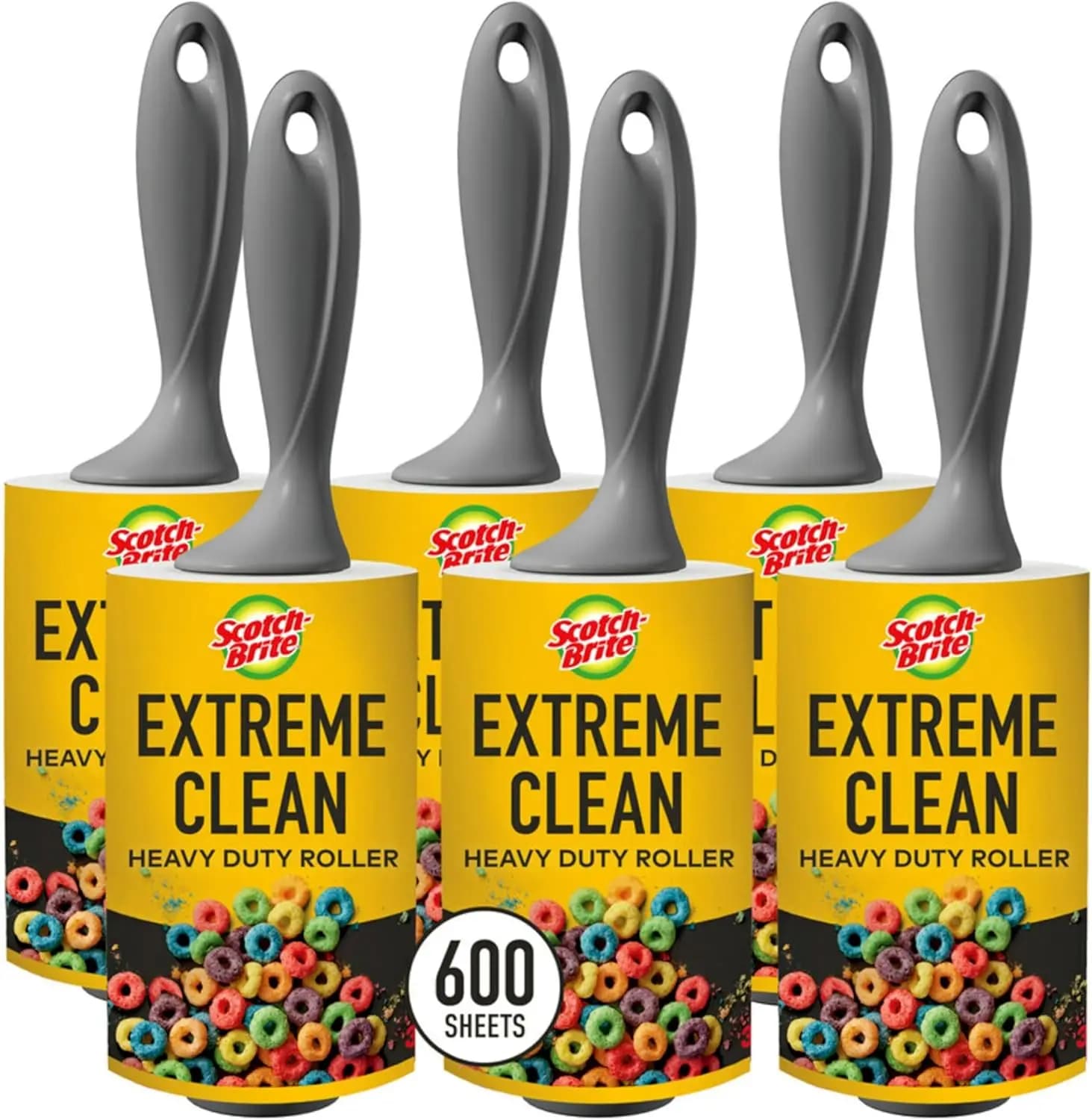 Rulli per la rimozione dei pelucchi Extreme Clean, 6 rulli, 100 fogli per rullo, 600 fogli totali, rullo per pelucchi riutilizzabile, ottimo per la rimozione dei peli di animali domestici