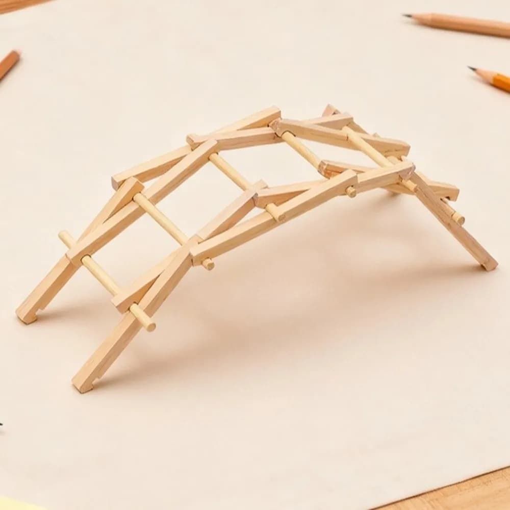 Kit Modello Ponte Bailey in Legno, Esperimento Scientifico, Puzzle Fai-da-Te, Modello Artigianale per Educazione Scientifica