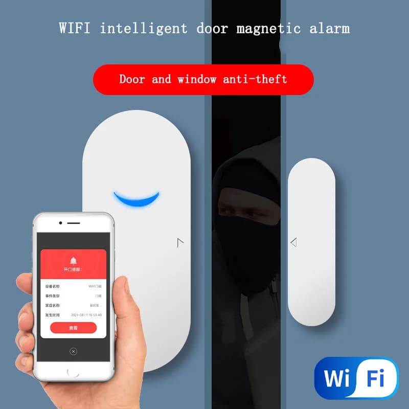 Finestra Garage Sensore wireless Rilevamento antifurto remoto Allarme Wi-Fi Rilevatore magnetico porta intelligente Interruttore di collegamento APP Tuya