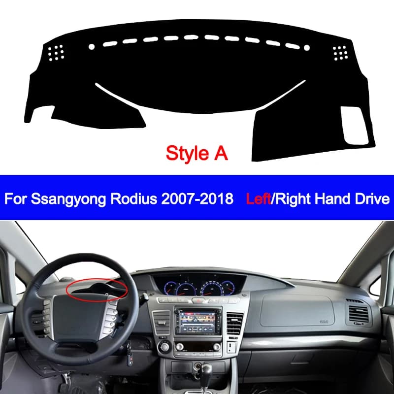 Auto Cruscotto Interno Copertura Per Ssangyong Rodius 2007 - 2018 Auto Dash Zerbino Tappeto Mantello Parasole Dashmat Pad