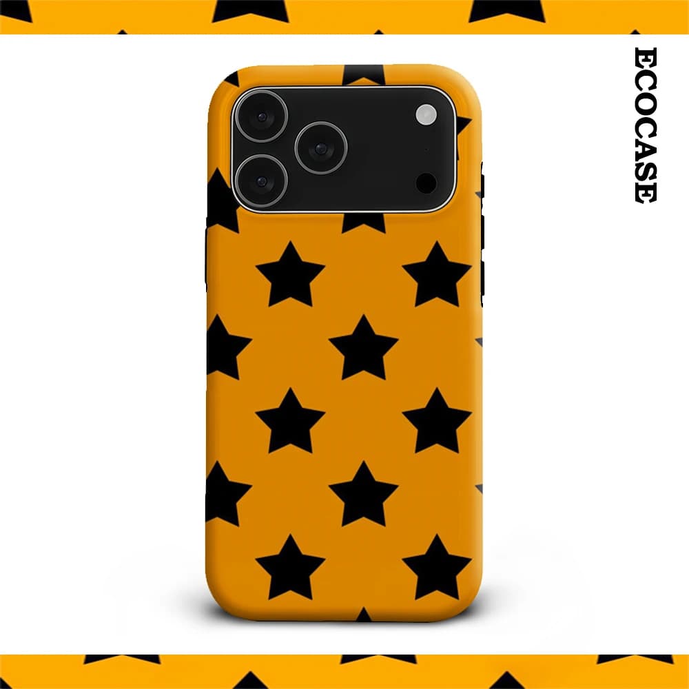 Custodia per telefono Must-Haves per IPhone17 con motivo a stella arancione nero per IPhone 17 16 15 14 13 12 11 Pro Max Plus Cover posteriore a doppio strato