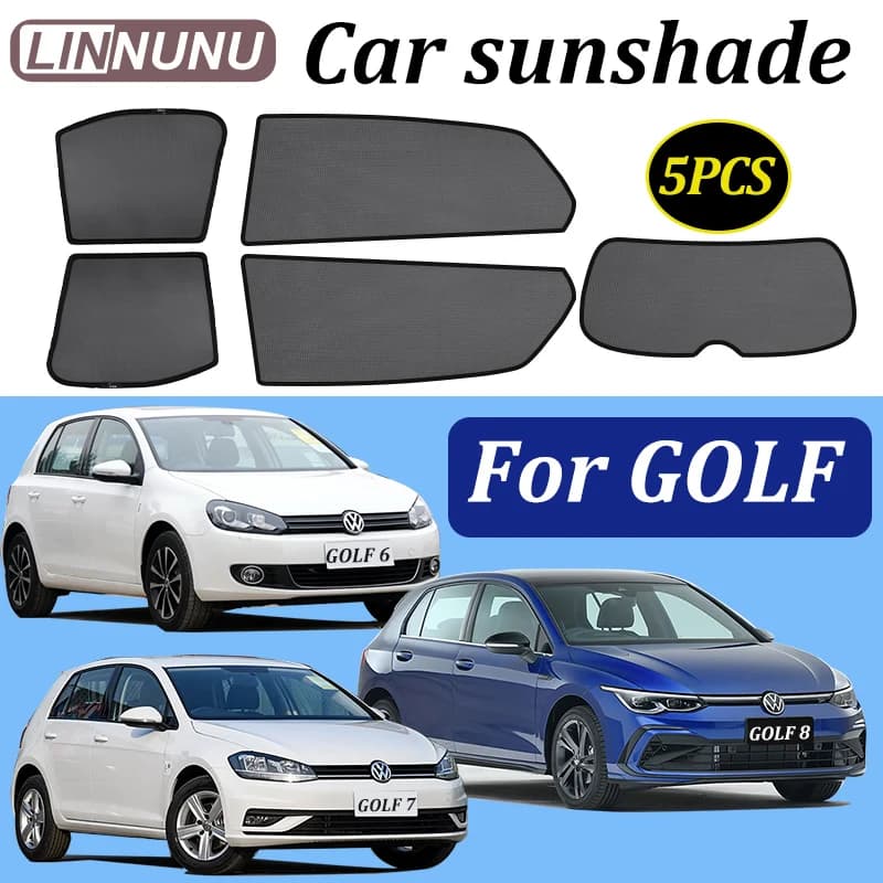 LINNUNU Per Volkswagen Golf 6 7 8 Magenetic Auto Parasole Parabrezza Tenda Finestra Laterale Parasole Protezione UV accessori