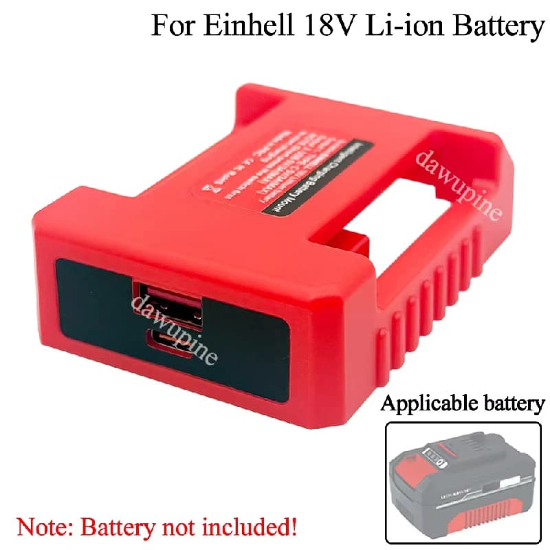 Power Bank USB Tipo C a Ricarica Rapida per Batterie al Litio 20V Einhell, 18V DeWalt, 18V Milwaukee, Compatibile con Laptop e Telefoni Cellulari Makita