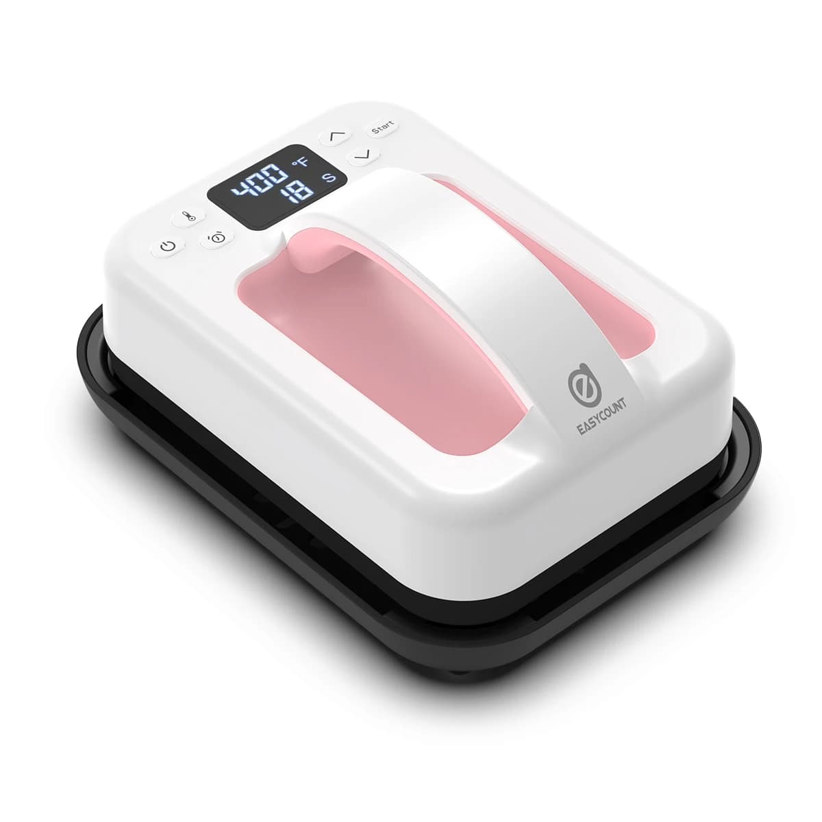 Pressa di calore HP6 – Pressa per magliette portatile da 7''x5'' – Ferro da riscaldamento rapido per magliette, trasferimento di calore e progetti fai da te (Rosa)