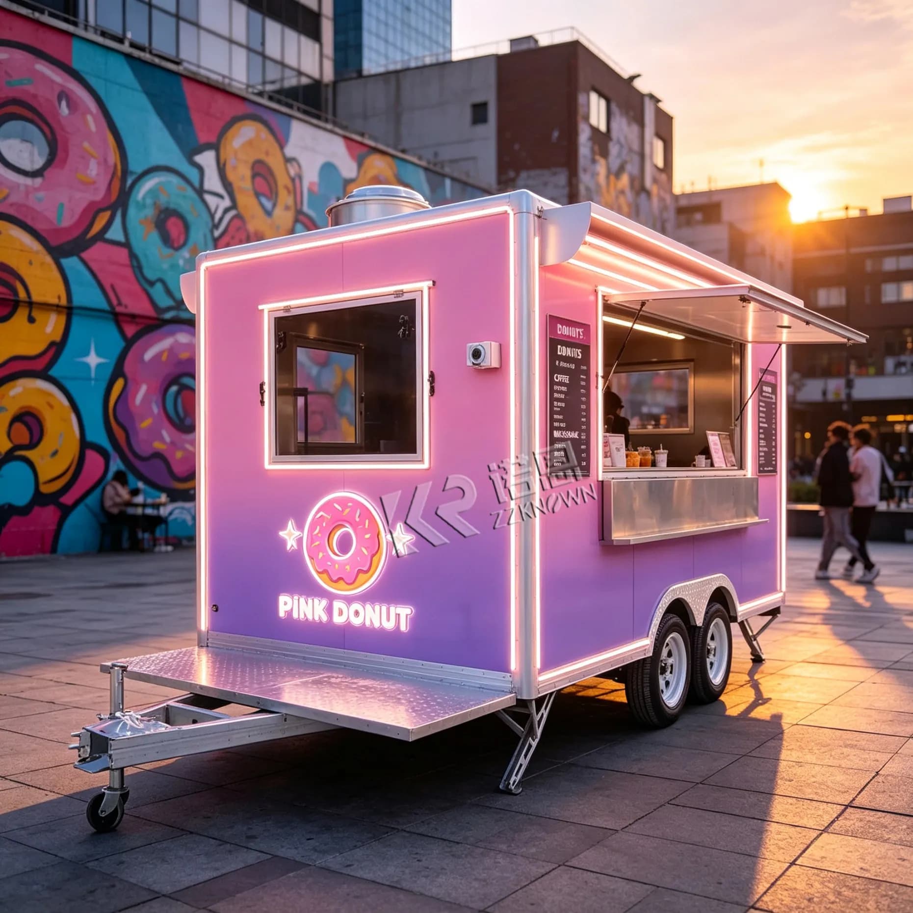 Concession Food Trailer Rotisserie Kebab Vintage Food Cart Container Fully Equipped Food Truck with 3 Sinks for USA Market
