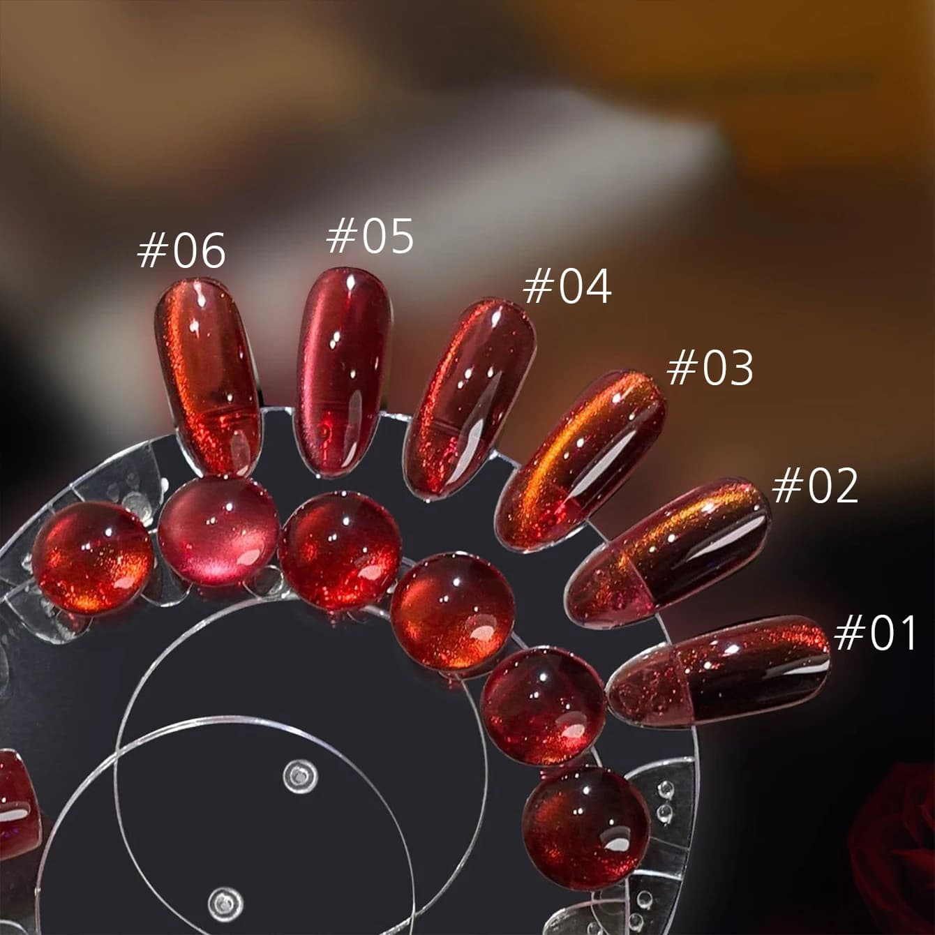 MIANEL 10ML Smalto Semipermanente Magnetico Effetto Occhio di Gatto Rosso Ghiaccio Trasparente per Unghie, Collezione Invernale Natale 2026, Nuovo Rosso Dorato
