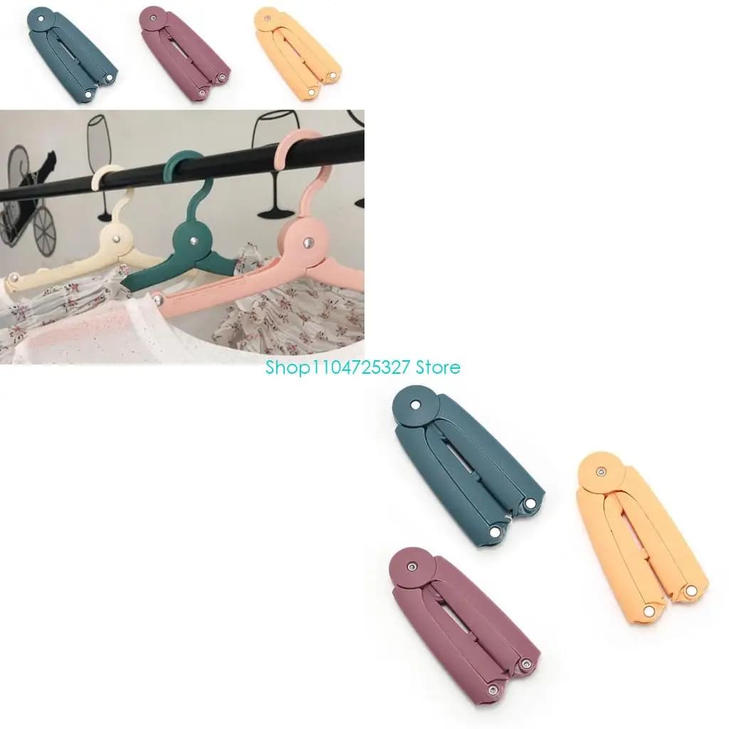 D8KF Travel Folding Plastic Hanger Portable Collapsible Foldable Clothes Drying Rack