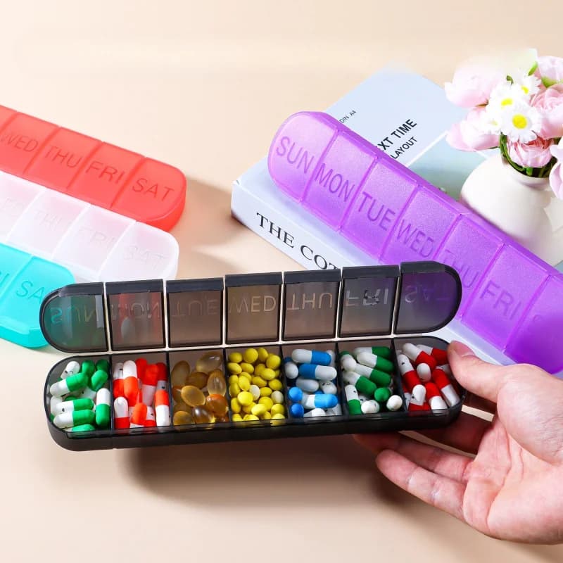 New Hot Portable Travel Weekly 7 Days Large Pill Case Medicine Container Organizer Box for Vitamin Supplements Fish Oil BPA Free