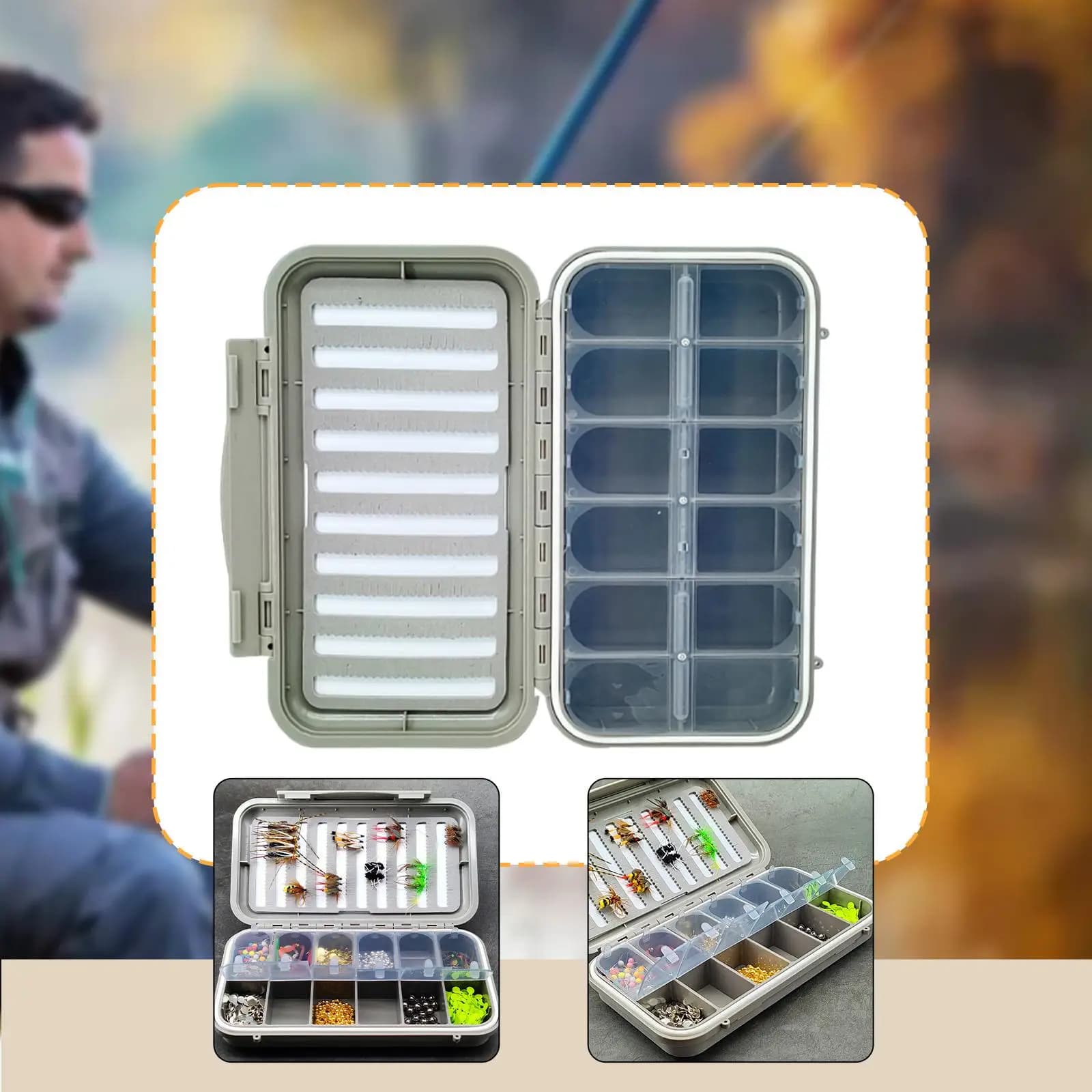 Fishing Tackle Box Accessory Lightweight Compartment Easy Grip Baits Storage