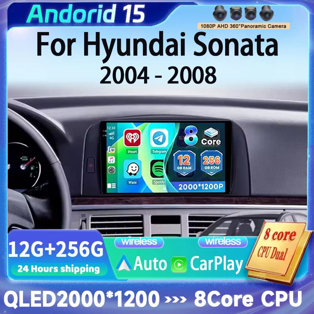 Autoradio Android 15 Carplay Per Hyundai SONATA NF 2004 2005 2006 2007 2008 Lettore Multimediale Stereo GPS 4G WIFI