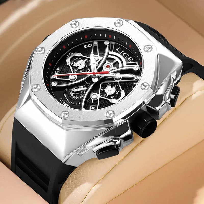 Reloj LIGE Top Brand di Lusso Nuovi Uomini Orologio Al Quarzo Uomo Orologi Impermeabile Orologio Luminoso per Gli Uomini Data Cronografo Sport Orologio Da Polso